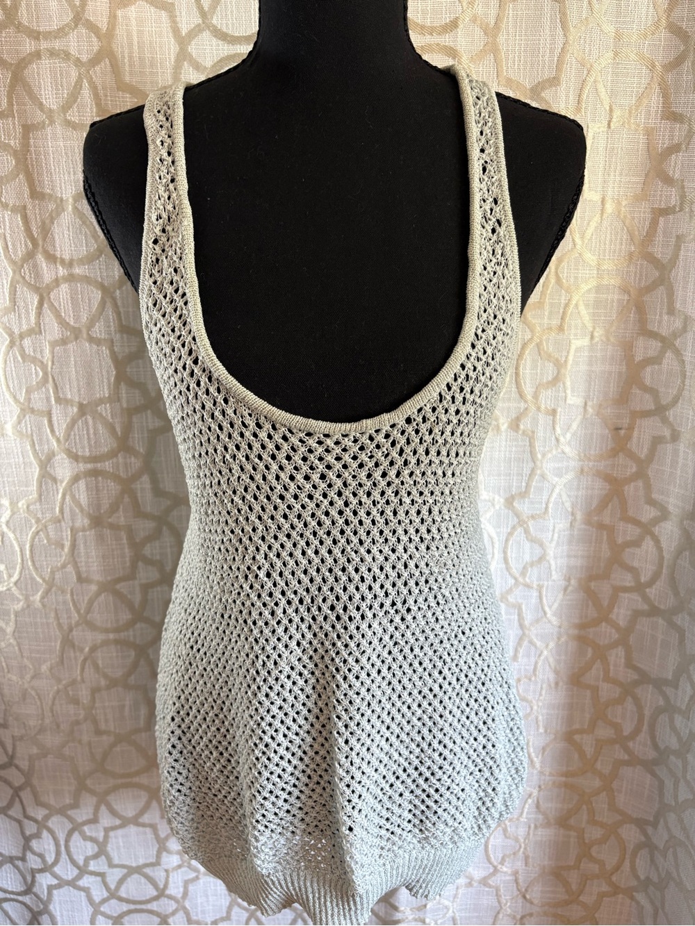 Willi Smith Mint Open-Knit Sleeveless Top